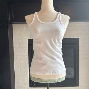 J. Crew White Fitted Sleeveless Tank Top